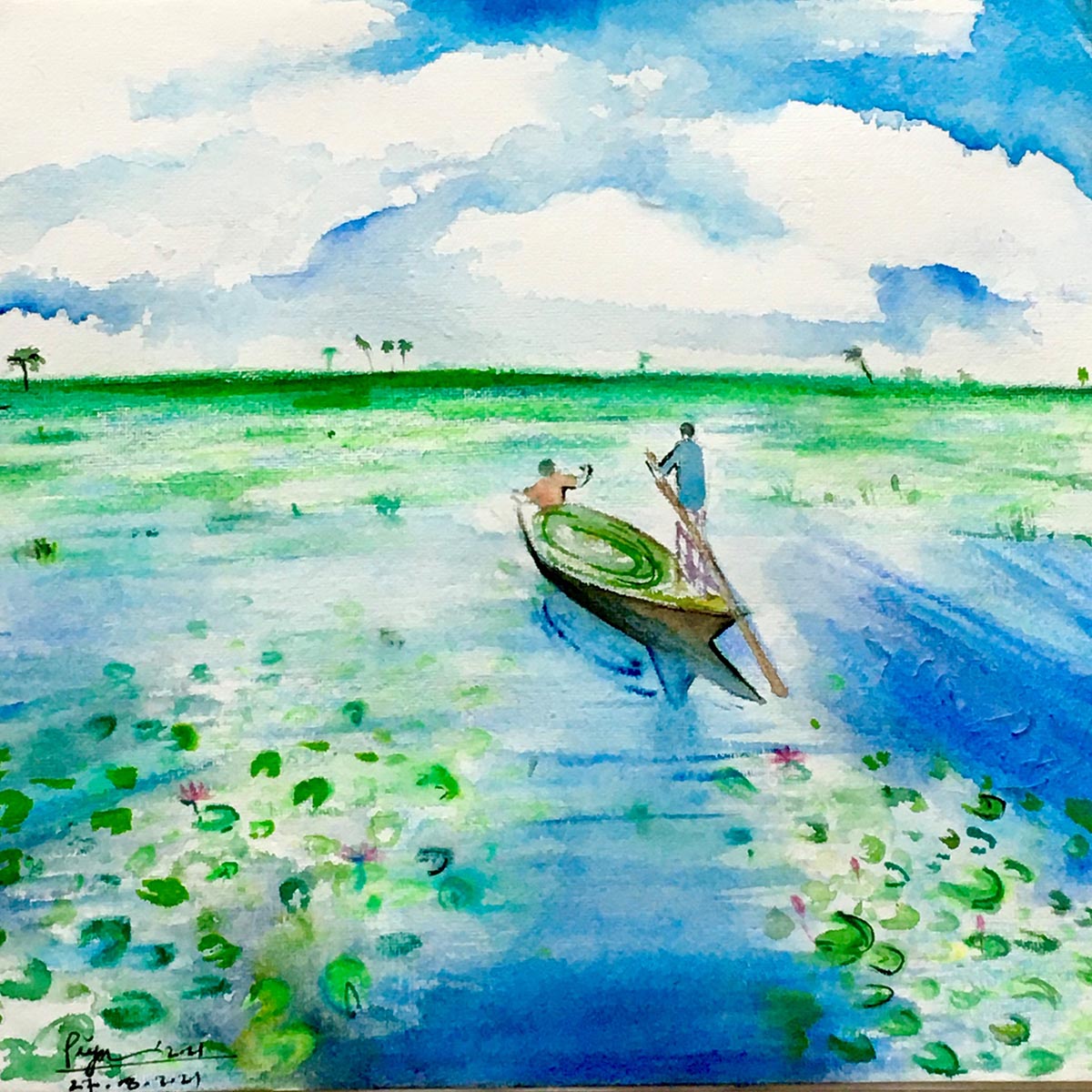 Image of a watercolour painting by Zaina Alam Piya